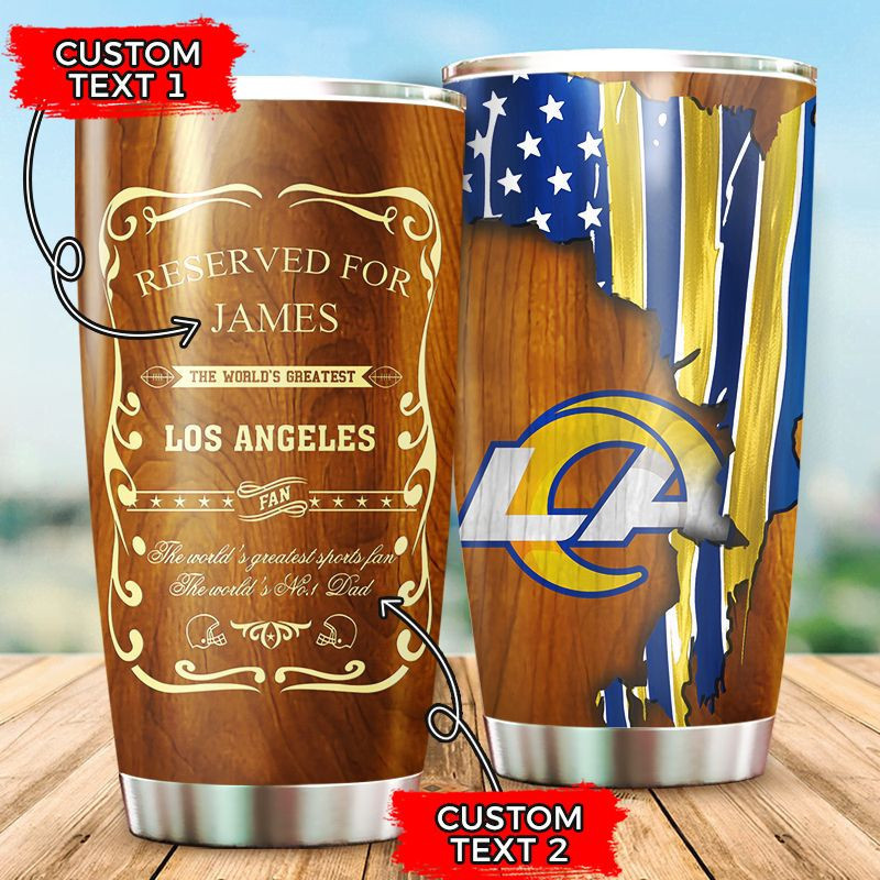 Personalized Los Angeles Rams All Over Print 3D Tumbler – Wood