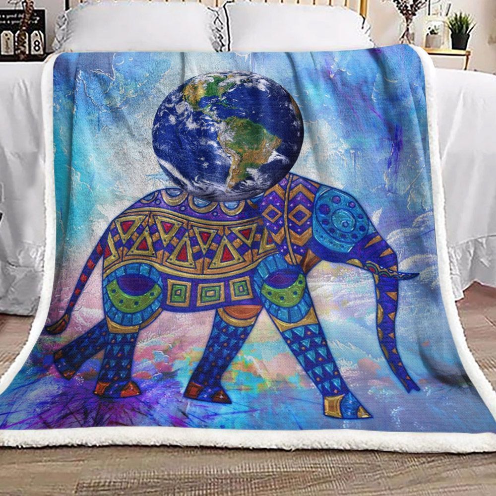 Abstract Elephant HN0301001F Sherpa Fleece Blanket