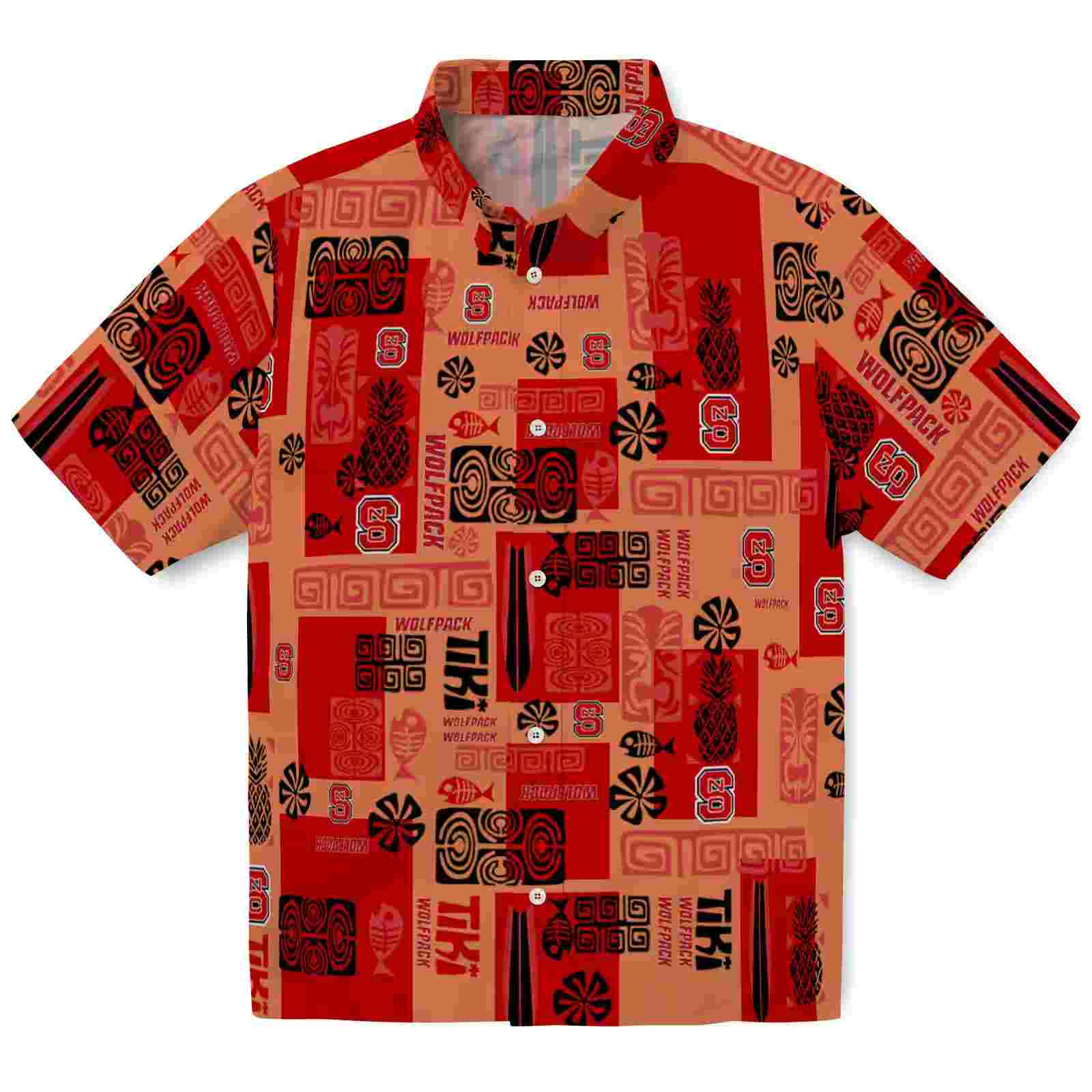 Nc State Wolfpack Tribal Symbols Red Hawaiian Shirt