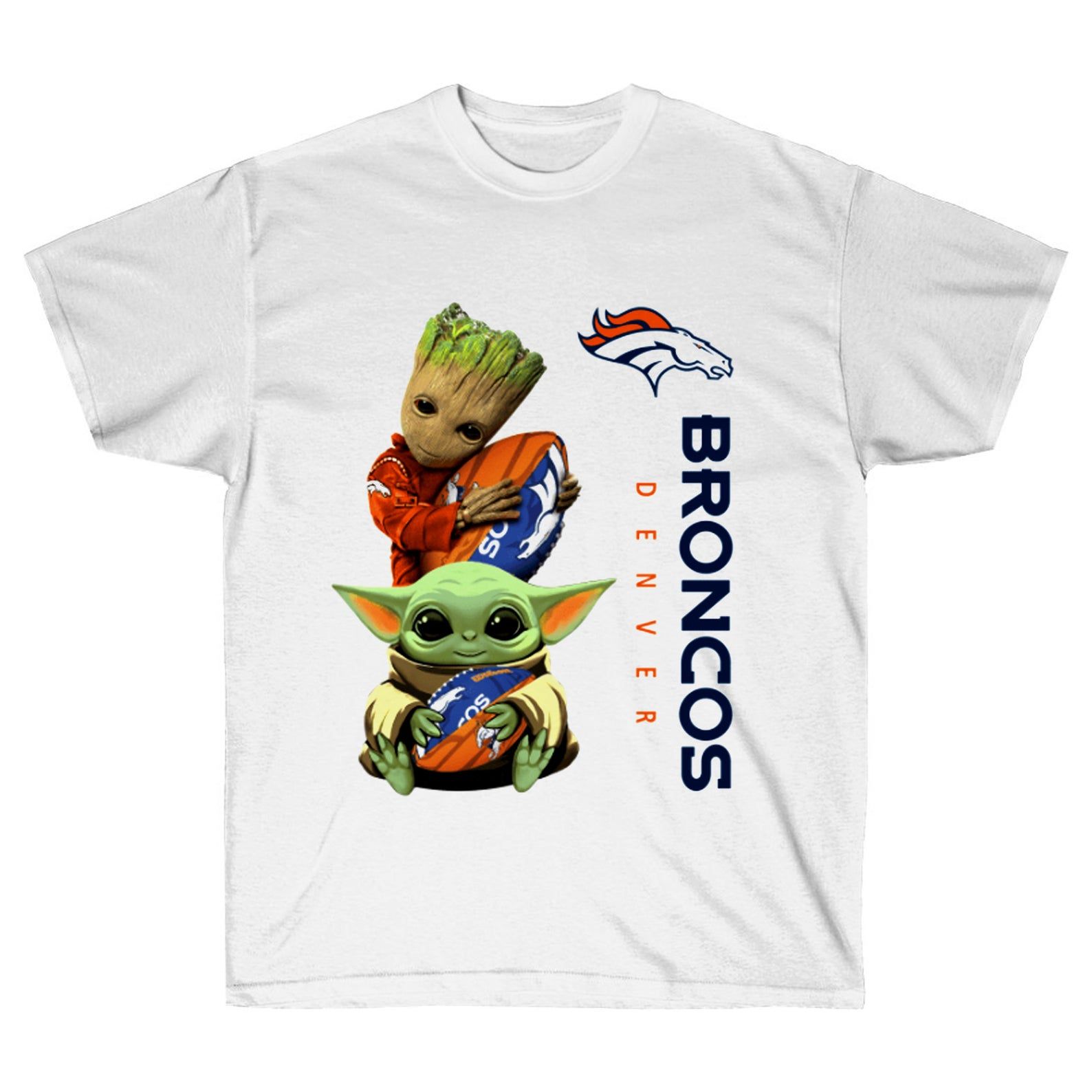 Denver Broncos Baby Yoga Baby Groot Gift Shirt For Fan Denver Broncos Shirt Denver Broncos Tshirt Denver Broncos T Shirt