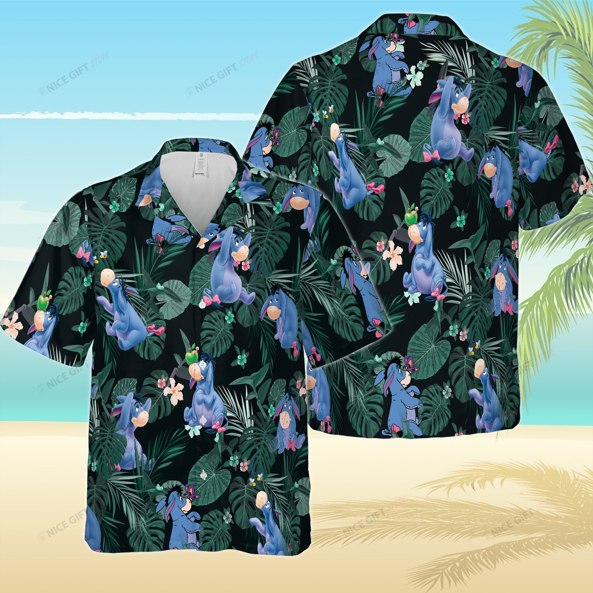 Winnie The Pooh Eeyore Hawaiian 3D Shirt 3Hs-T7H0