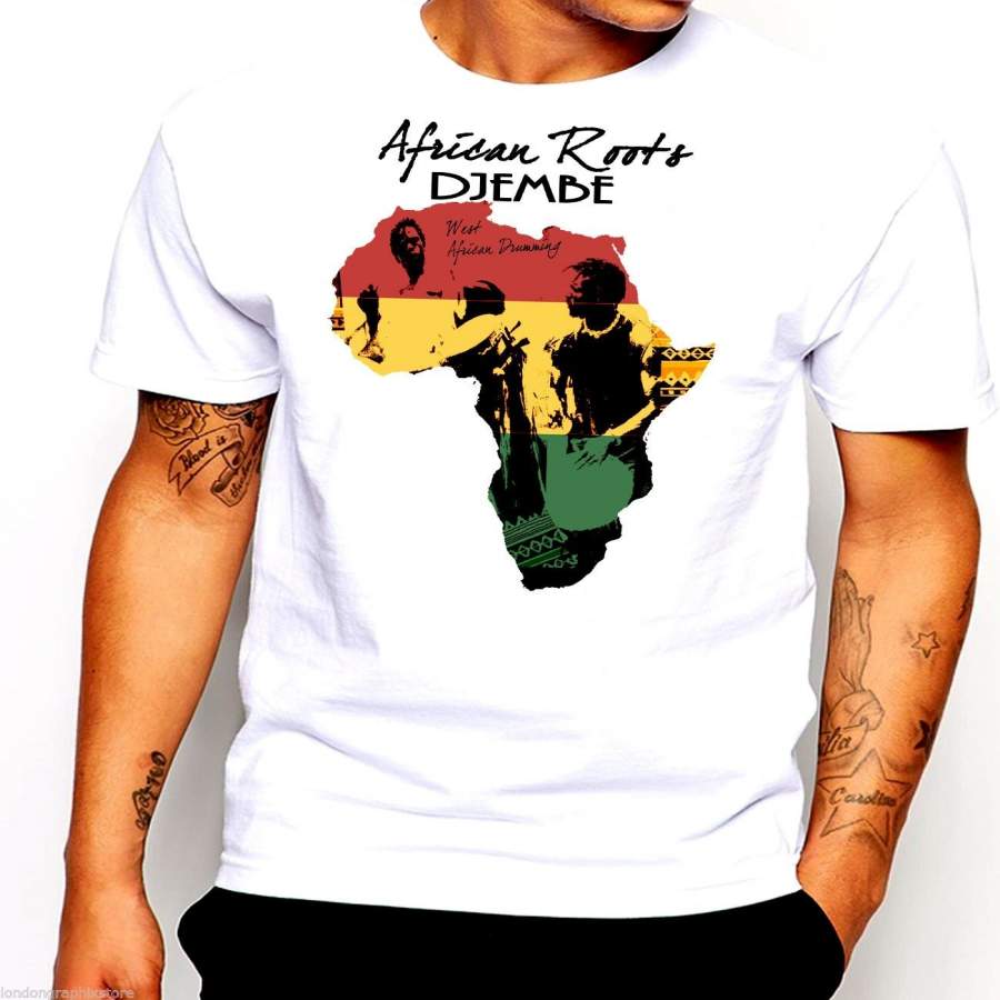 Africa T-Shirt, African Map, Black History, Rastafari, Reggae Cotton Tee NEW