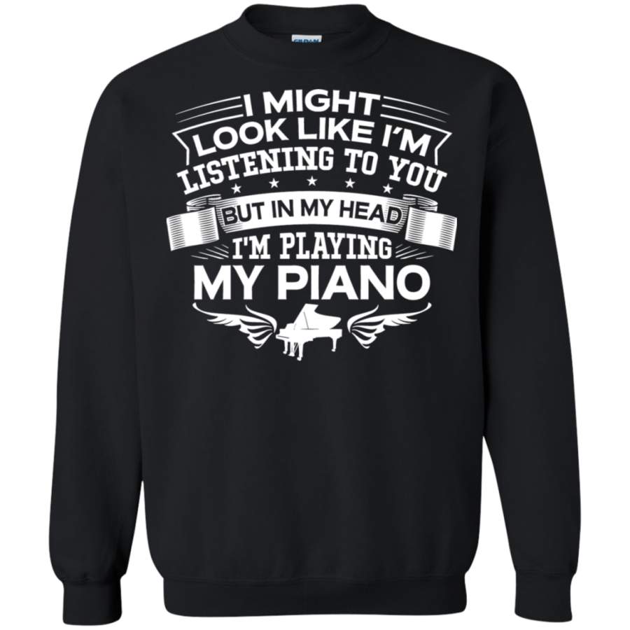 AGR In My Head I’m Playing My Piano Crewneck Pullover Sweatshirt