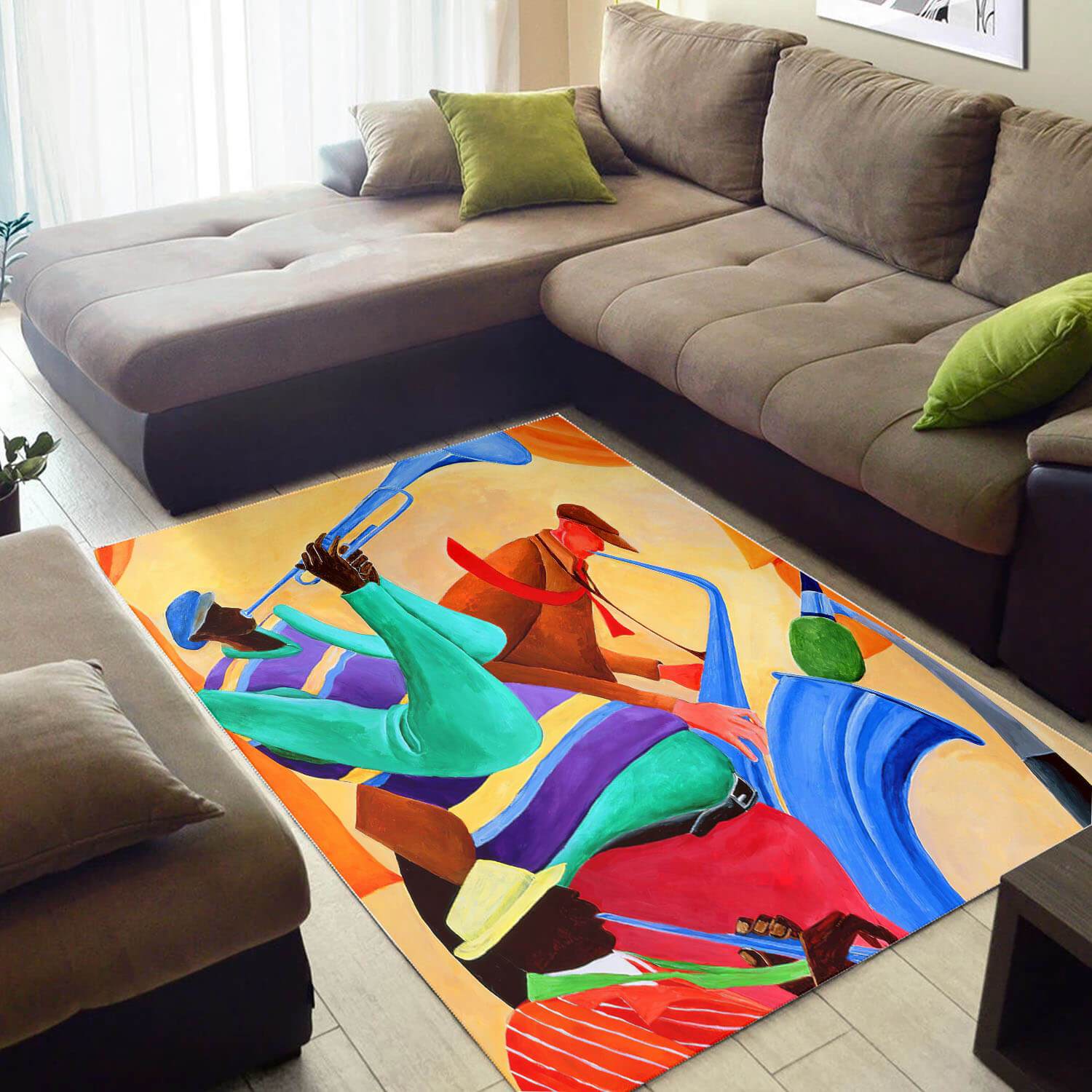 Cool African Rug Cute Afrocentric Melanin Afro Girl African Style Area Rug African Living Room Decor WBG3859