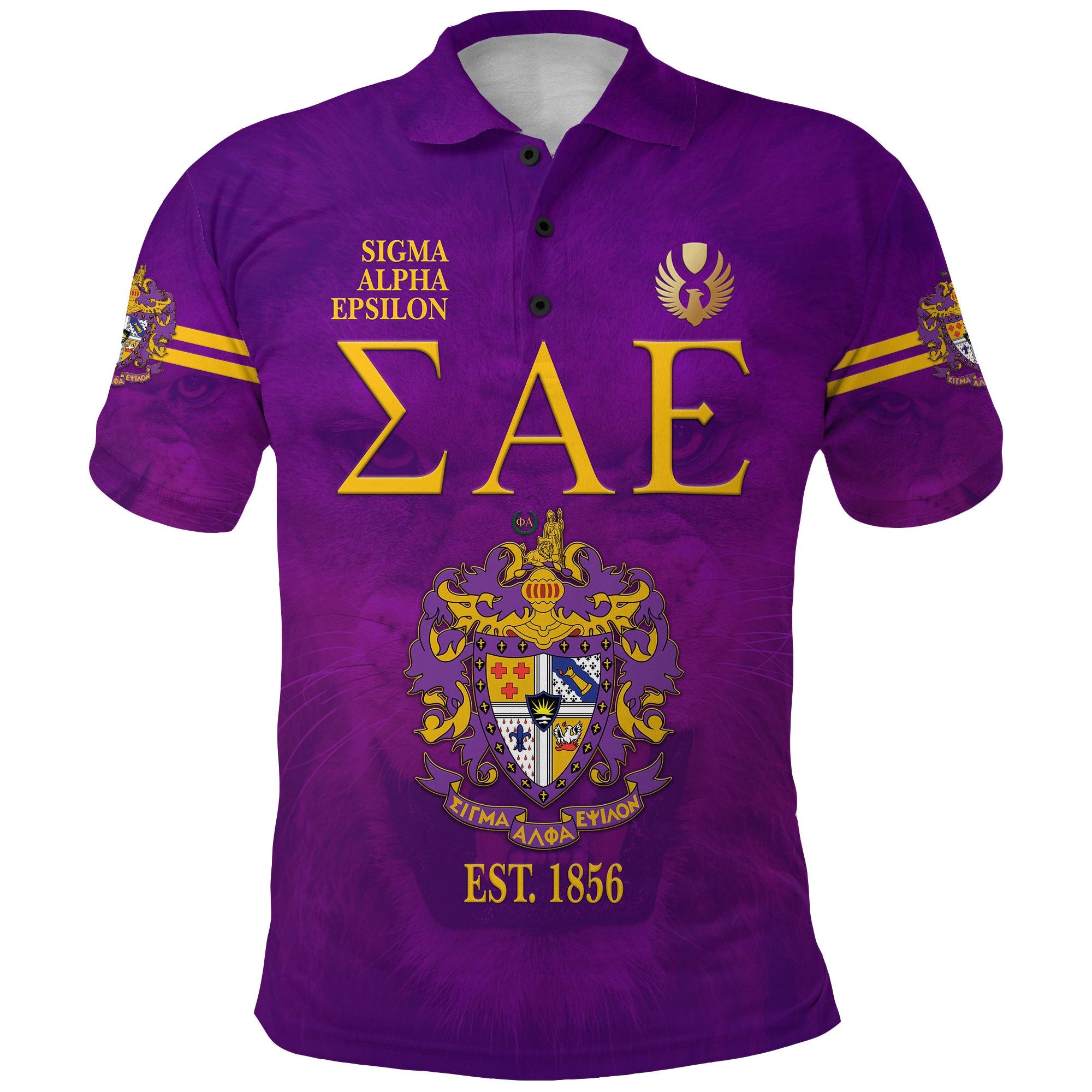 (Custom Personalised) Sigma Alpha Epsilon Sae Polo Shirt Original Style – Lion Lt8