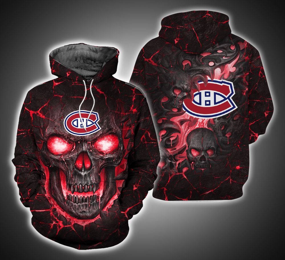 Montreal Canadiens Skull 3D Print Hoodie ver10