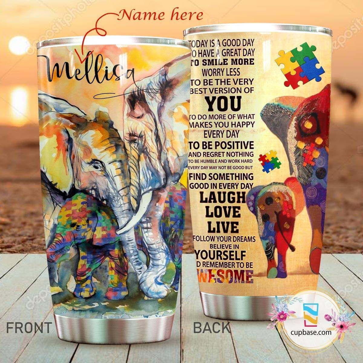 Remember To Be Awesome Elephant Personalized Tumbler HHC0501528