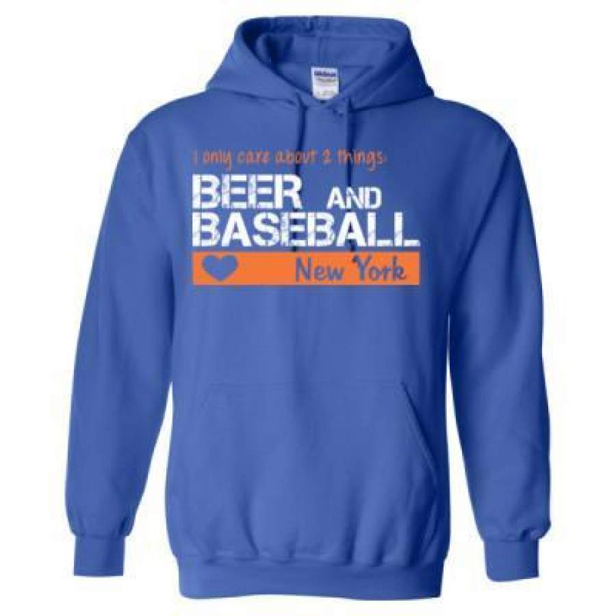 AGR New York Mets I Only Care About 2 Things Beer And Baseball – Heavy Blend™ Hooded Sweatshirt