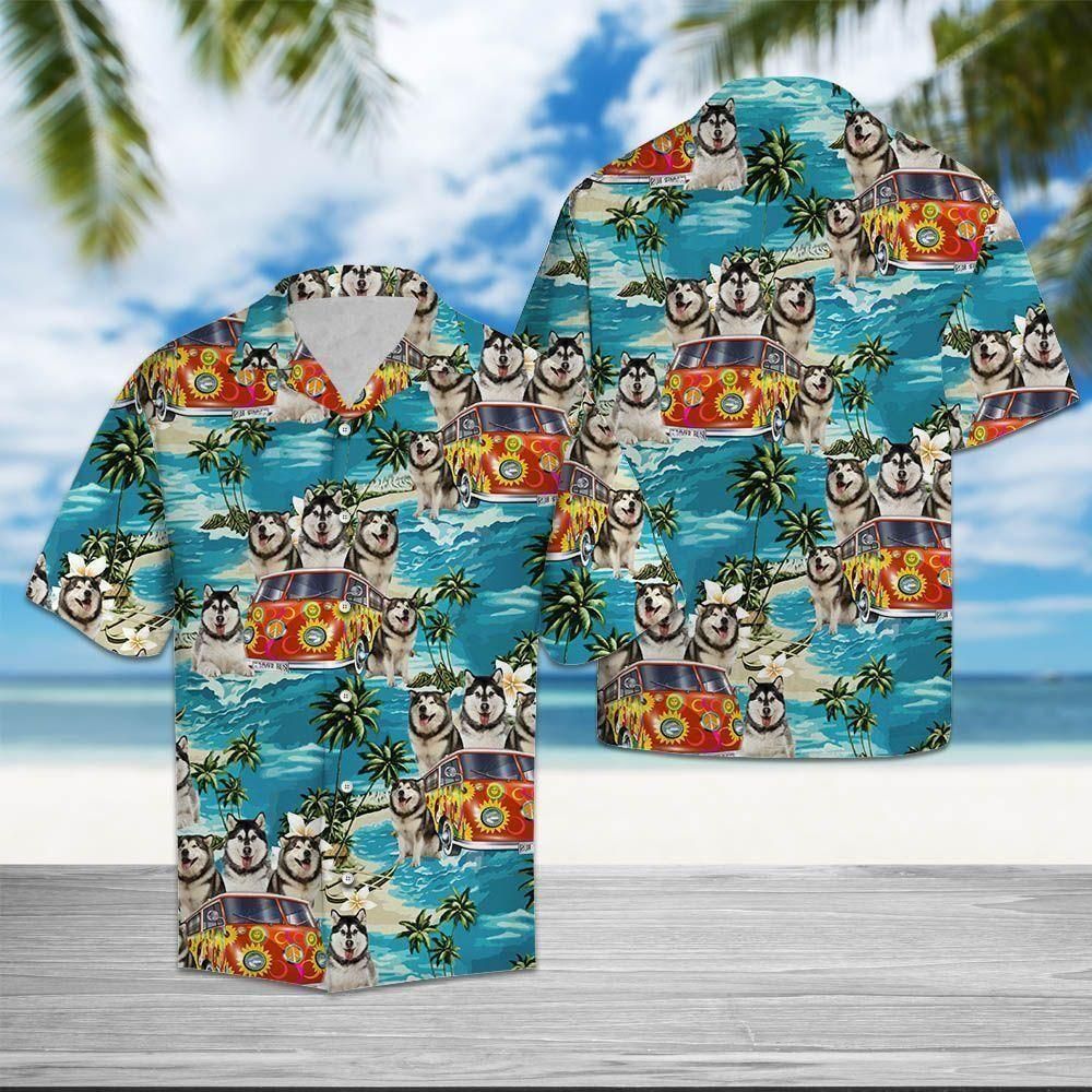 Get Here Husky Dog Funny Summer Vibe Tropical Hawaii Aloha Shirts Ha63204