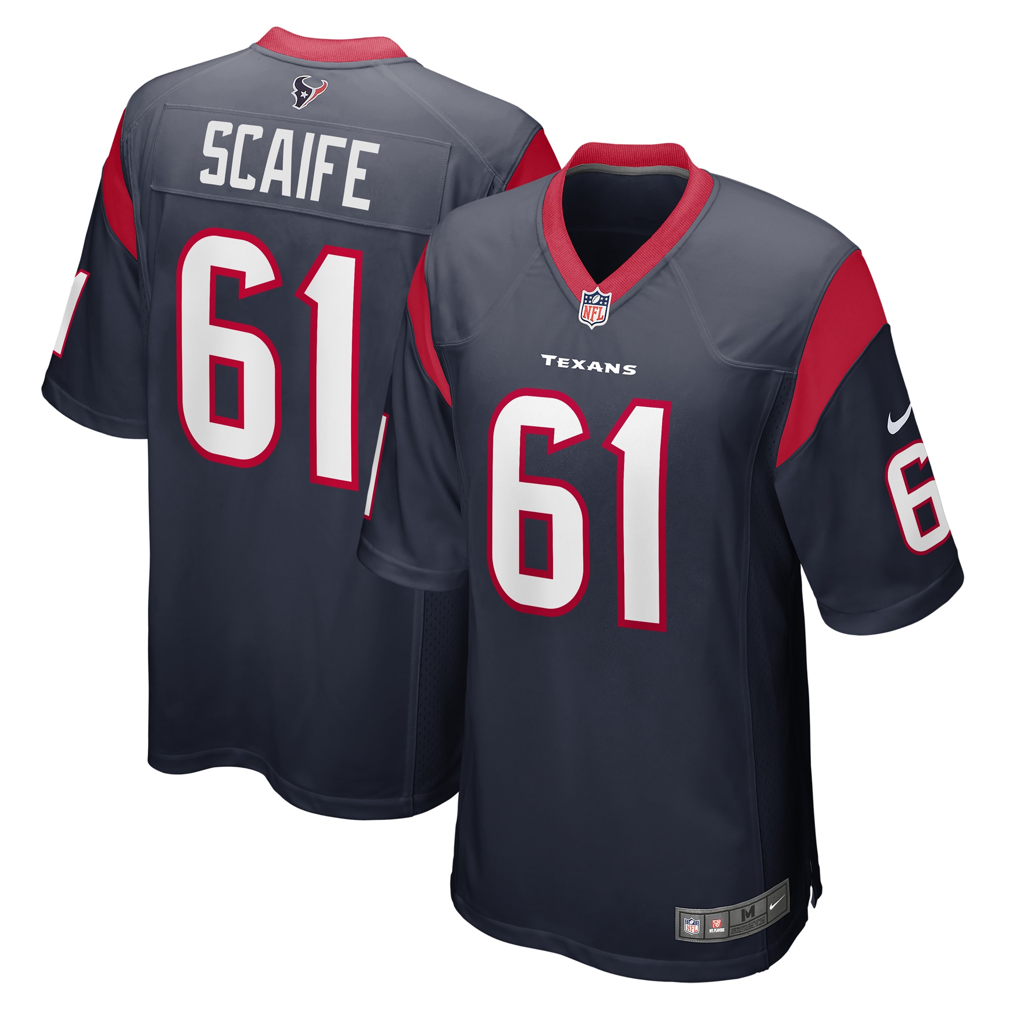 Men’s Houston Texans DJ Scaife Jr  Navy Team Game Jersey