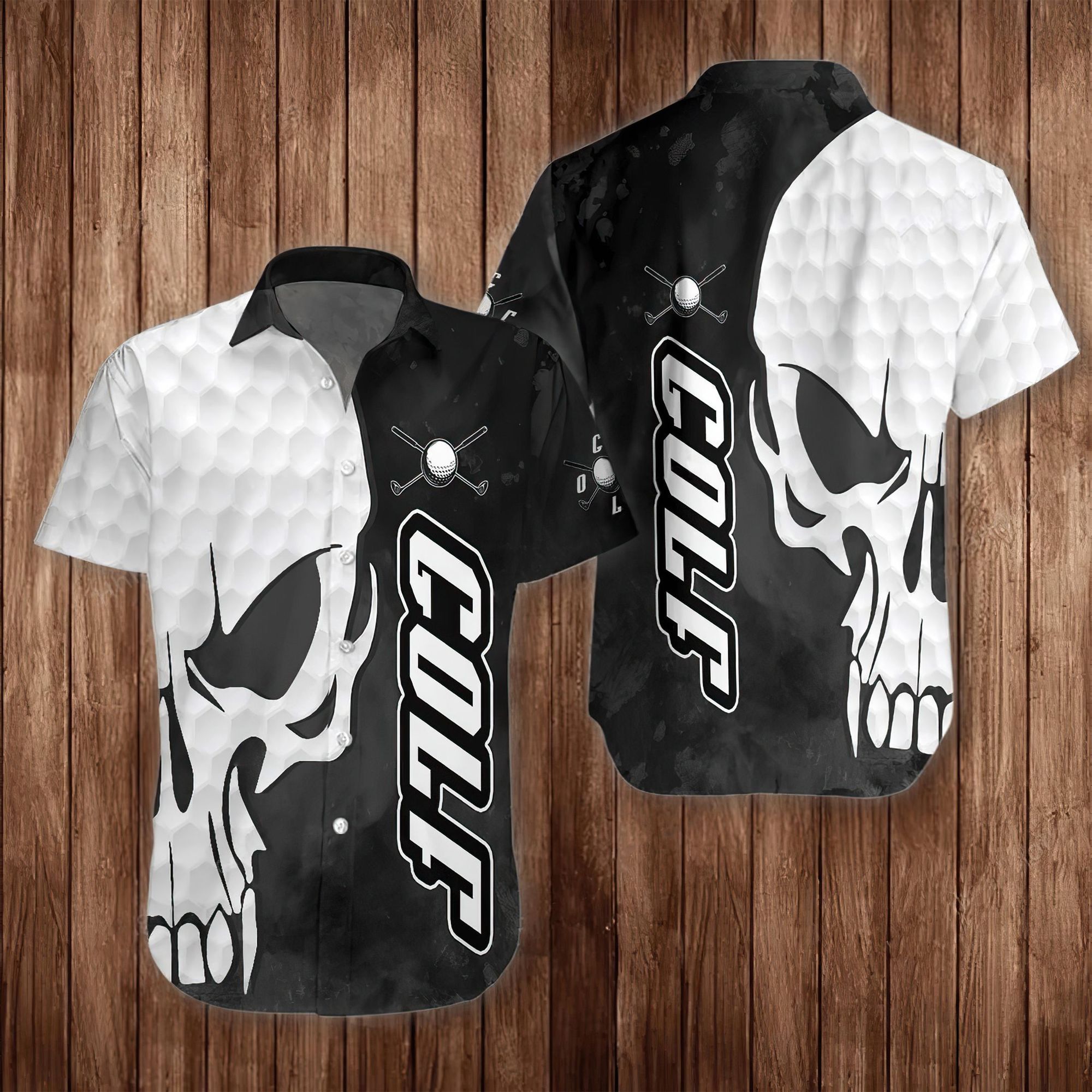 Golf And Skull All Over Printed Hawaiian Shirt Ha44418