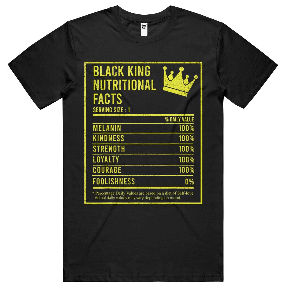 Nutritional Facts Shirt, Nutritional Facts T Shirt, Black King Nutrition Facts Shirt, Black King Nutritional Facts Apparel, Black History T Shirts