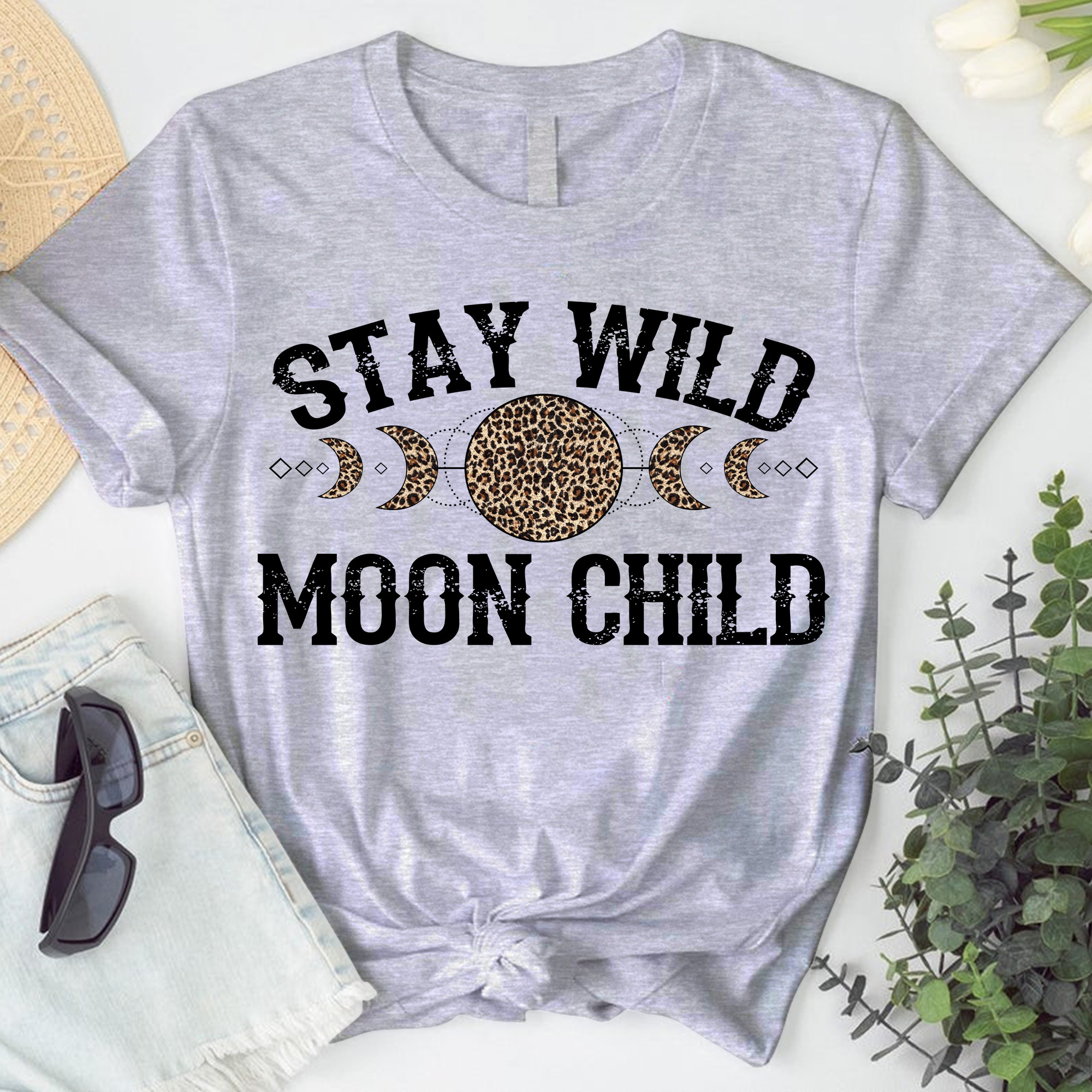 Stay Wild Moon Child Leopard Halloween T-Shirt