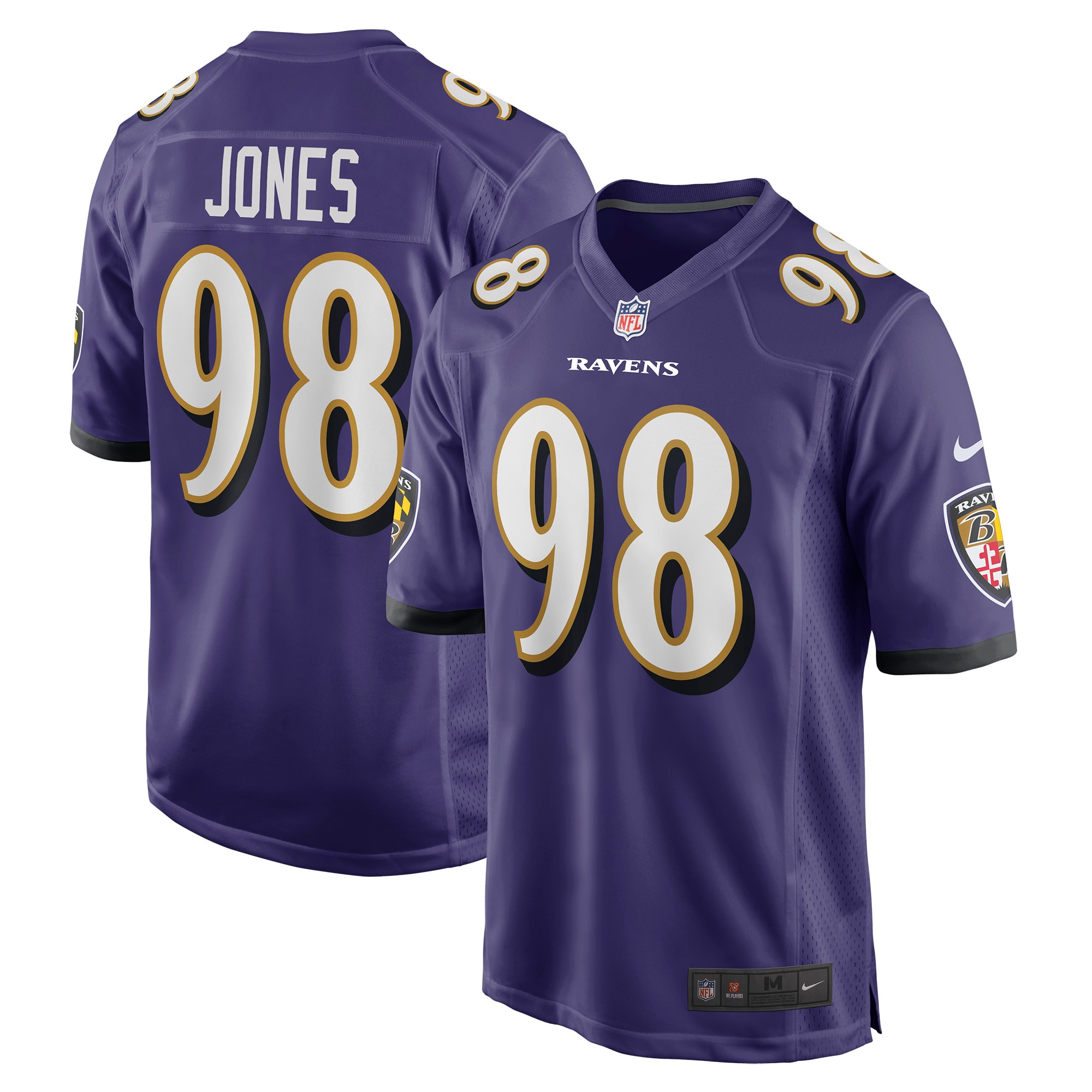 Travis Jones Baltimore Ravens Player Game Jersey – Purple