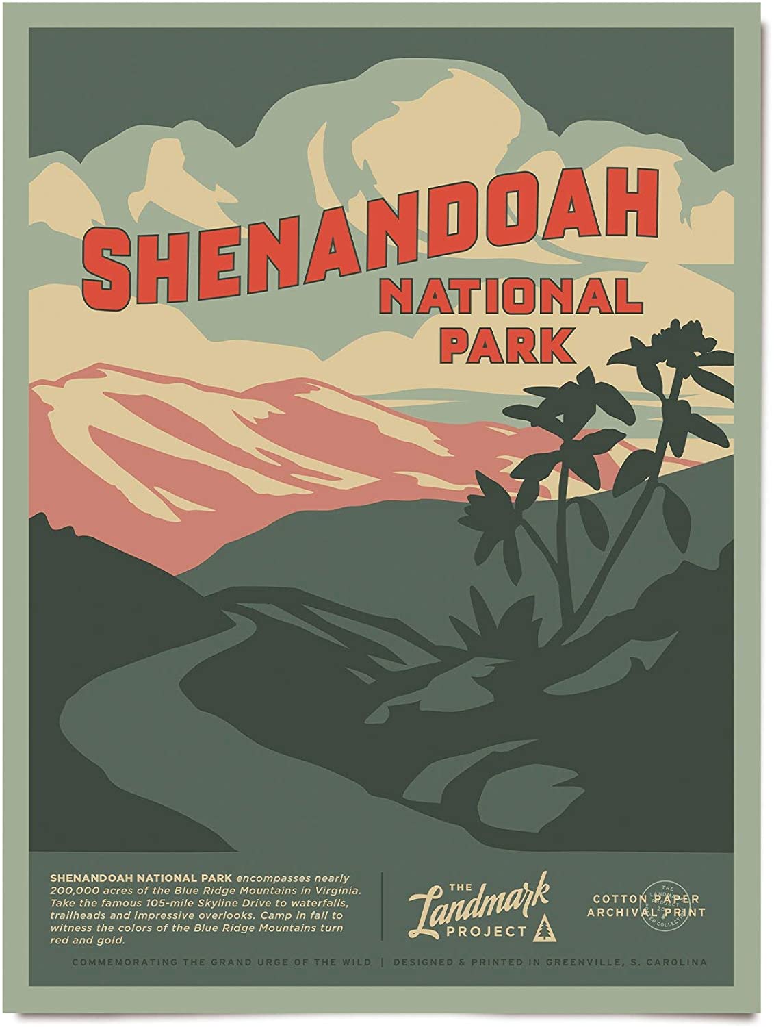 Travel Shenandoah National Park Visit Virginia Poster Art Print      Home Decor Gift For Men Women Family Friend On Birthday Xmas