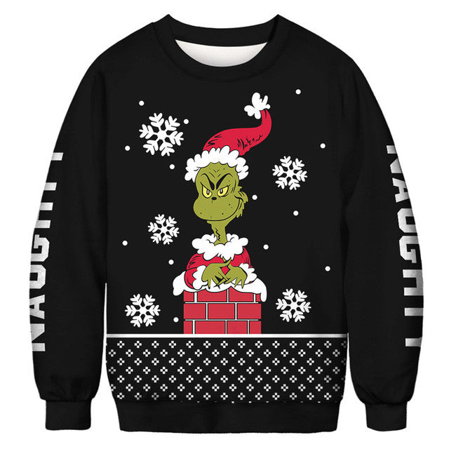 3D Ugly Christmas Sweater  Funny Print Hoodies Christmas Jumpers