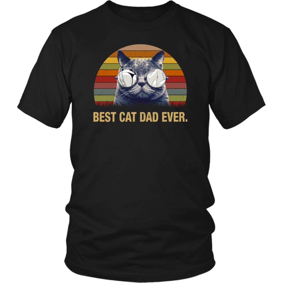 Vintage Best Cat Dad Ever T-shirt Funny Father Cat