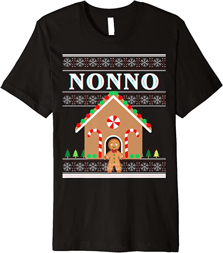 Nonno Funny Christmas Ugly Sweater Gingerbread Xmas Candy Premium T-Shirt