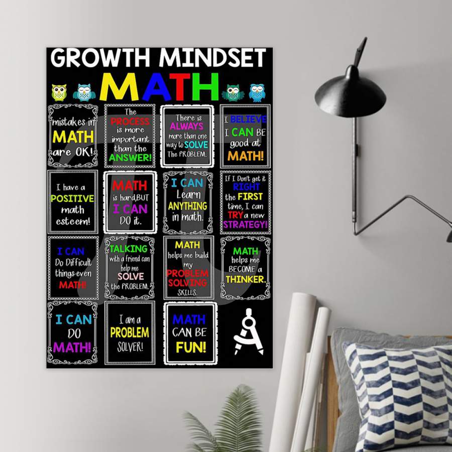 Growth Mindset Math Gift For Teacher Poster - Poster Art Design