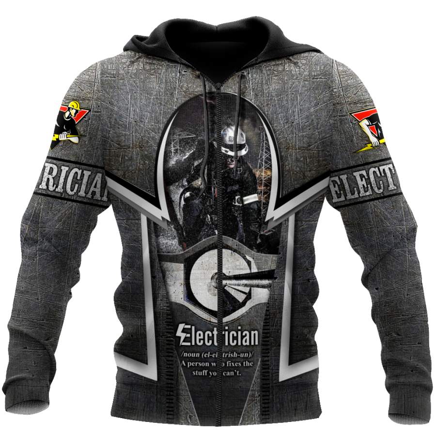 Awesome Electrician All Over Printed Hoodie For Men And Women MEI