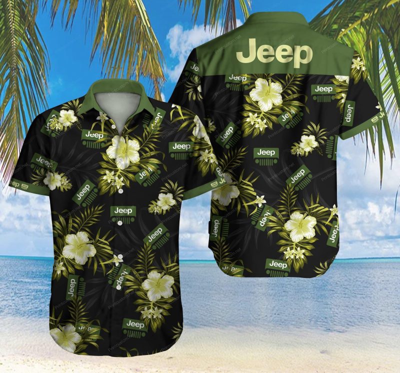 Jeep Hawaii Graphic Print Short Sleeve Hawaii Casual Shirt Ha4501