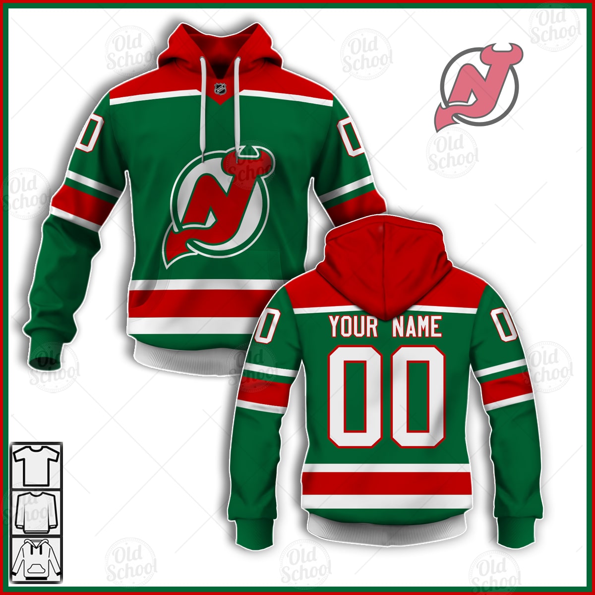 Personalize New Jersey Devils Reverse Retro Alternate Jersey Personalize Hoodie