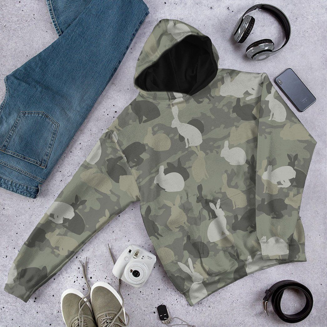 3D Rabbit Camo Custom Tshirt Hoodie Apparel