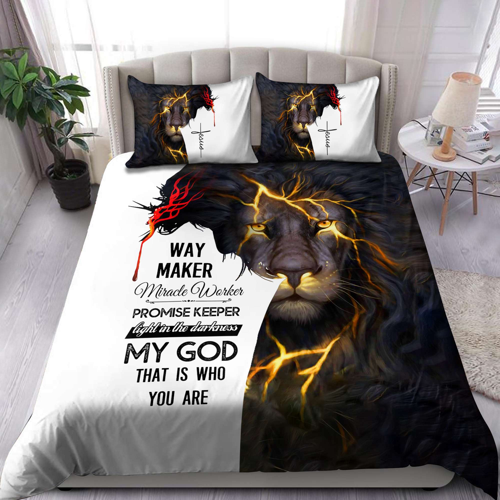 Way Marker Jesus Lion Jesus All Over Printed Bedding Set – Am Style Design