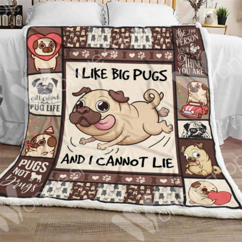 Pug Dog Sherpa Blanket OCT1401 78O58