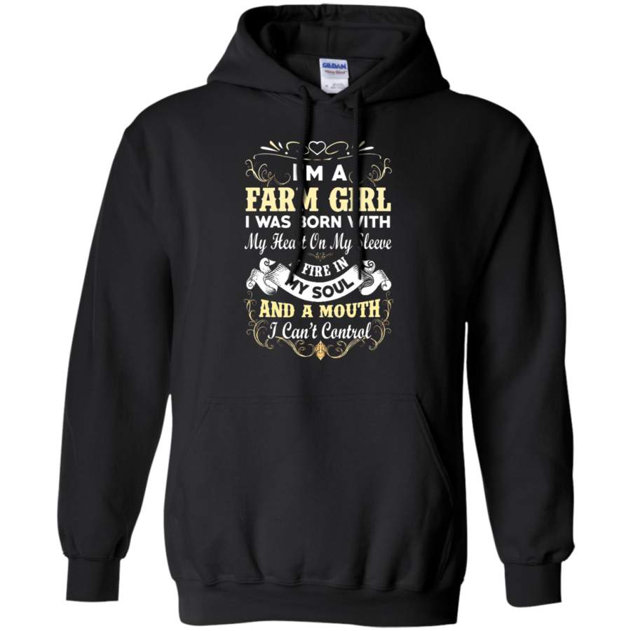 AGR I ‘m A Farm Girl Was Born With My Heart On My Sleeve Hoodie