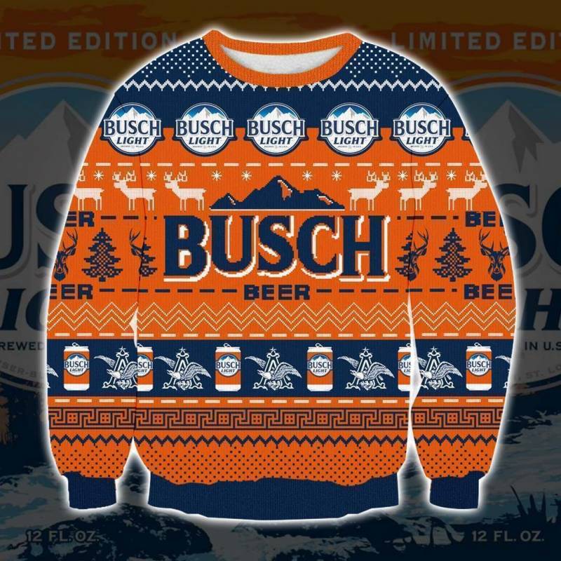 Busch Buck Hunter 3D Print Ugly Christmas Sweatshirt