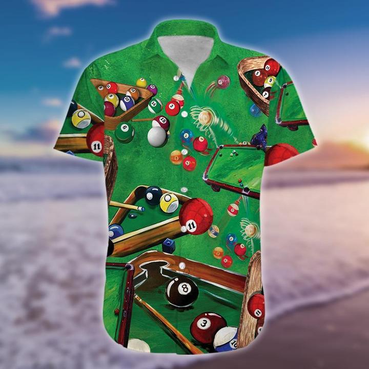 Playing Pool Billiard Tropical Hawaii Shirt 131 Ha10574