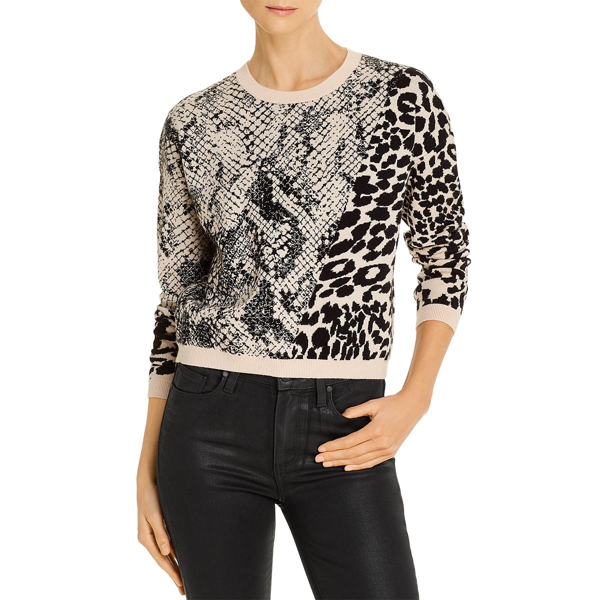 Tamelia Womens Animal Print Crew Neck Pullover Sweater