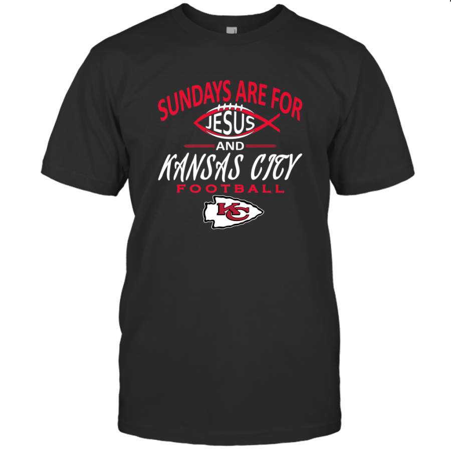 Sundays Are For Jesus and Kansas City Funny Football Men’s T-Shirt