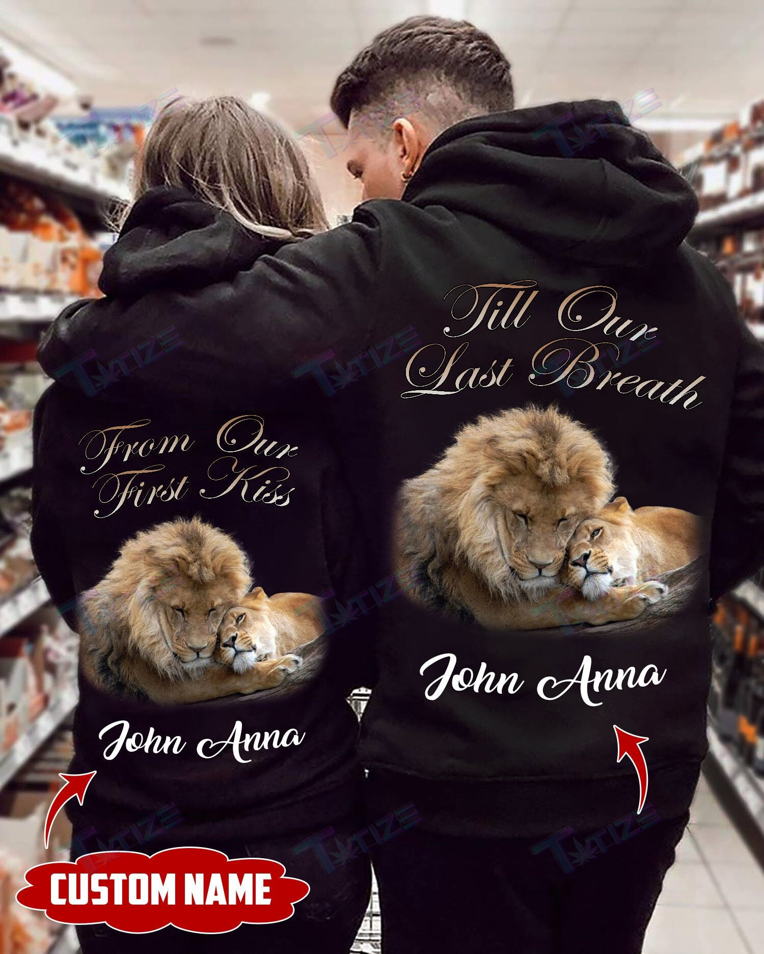 Couple Shirts – Personalized Till Our Last Breath Lion Couple Matching Couple, Valentine 2022 Gift Graphic Unisex T Shirt, Sweatshirt, Hoodie Size S – 5Xl