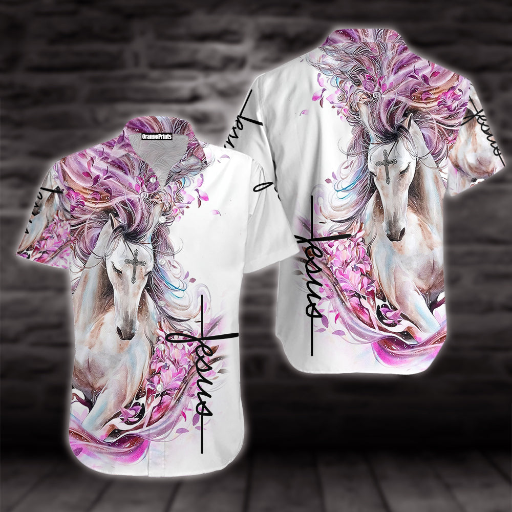 Pink Horse Jesus Hawaii Shirt For Men Women Ha69906