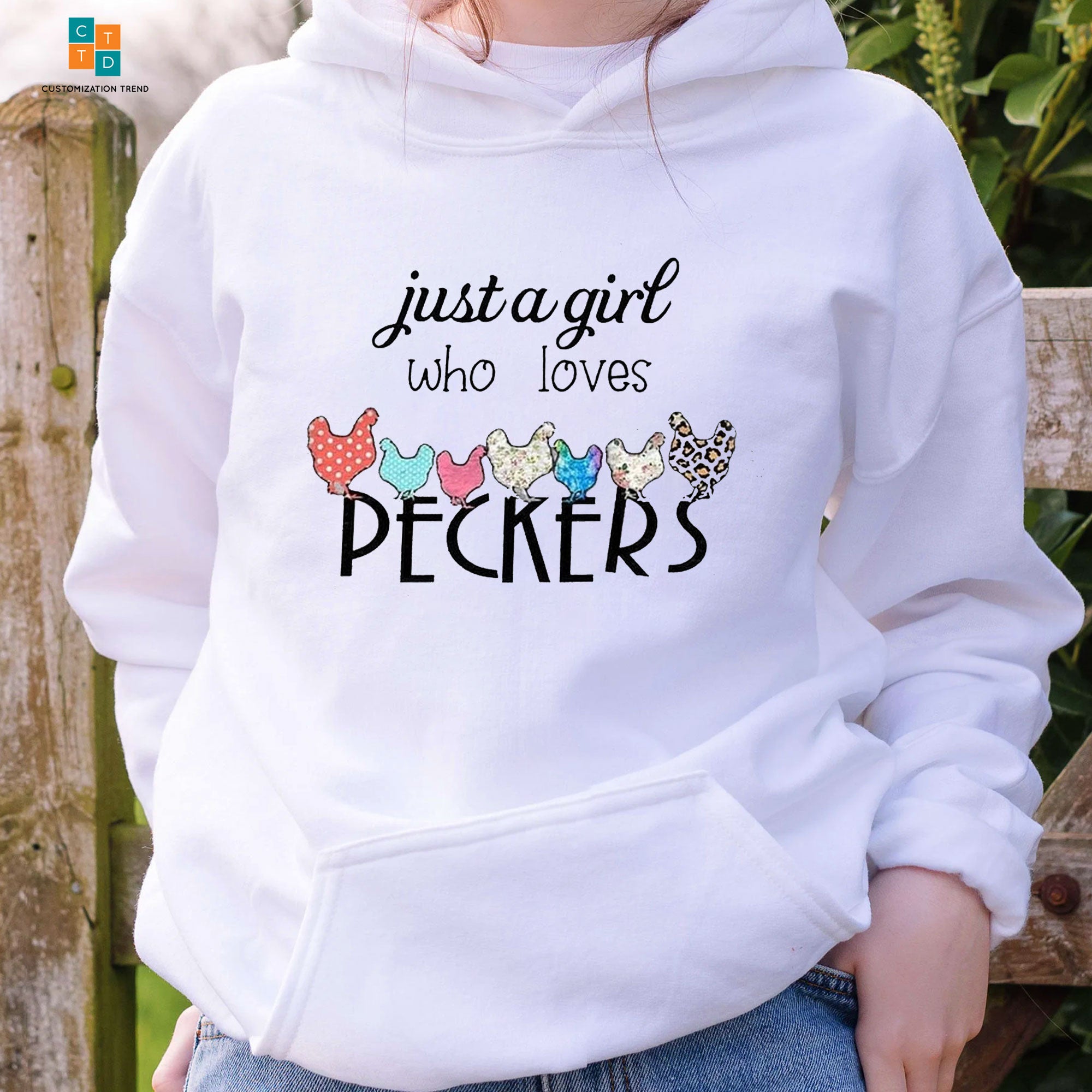 Just A Girl Who Loves Peckers Chickens Hoodie, Shirt