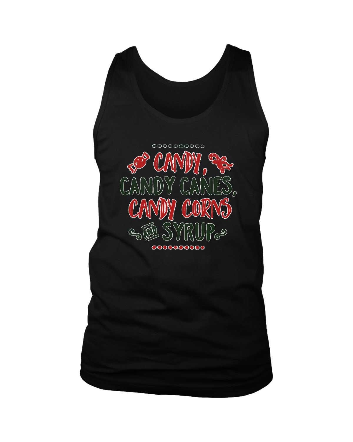 Christmas 4 Main Food Groups Candy Cane Elf Christmas Gender Nuetral Christmas Men’S Tank Top