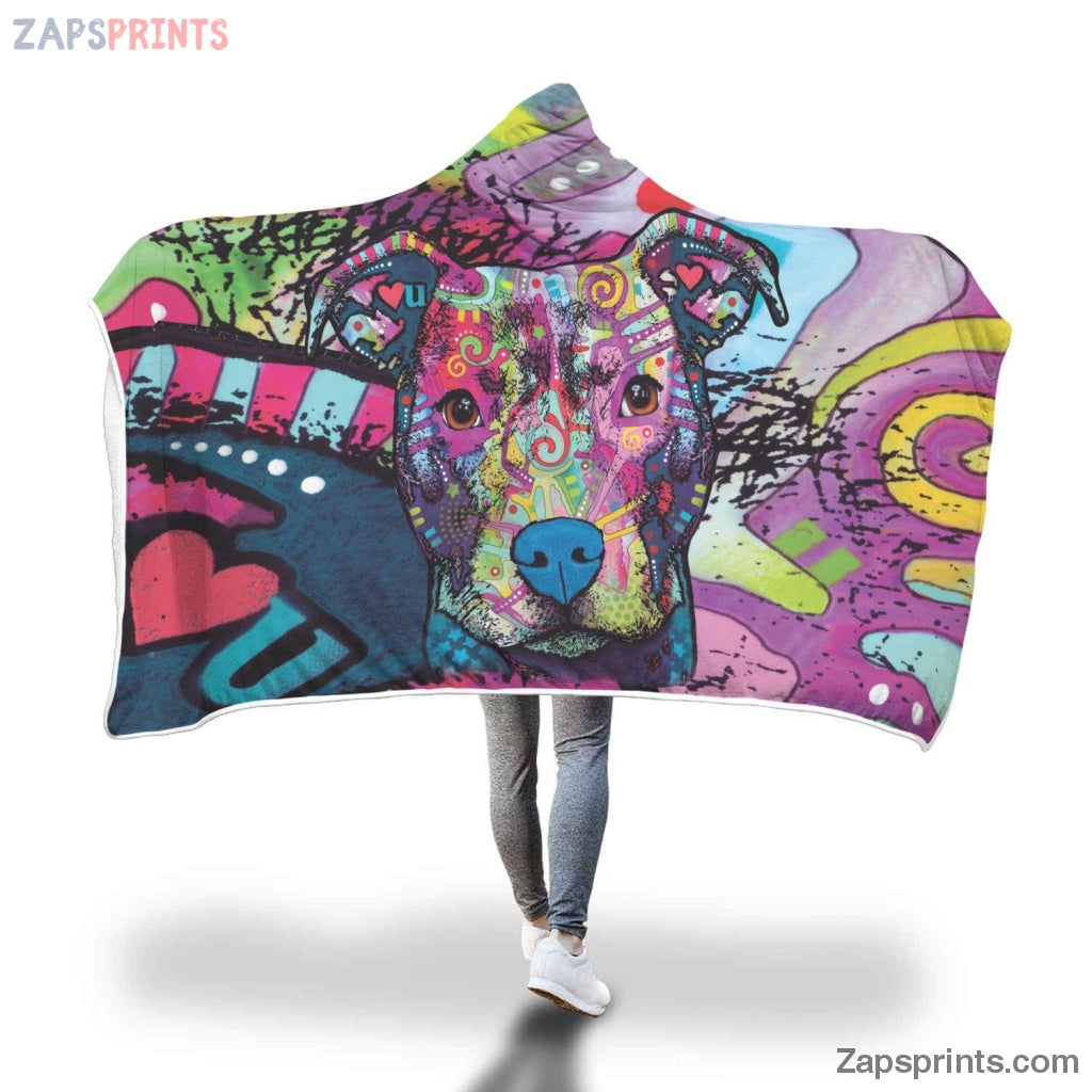 Pitbull Design Hooded Blanket – Dean Russo Art