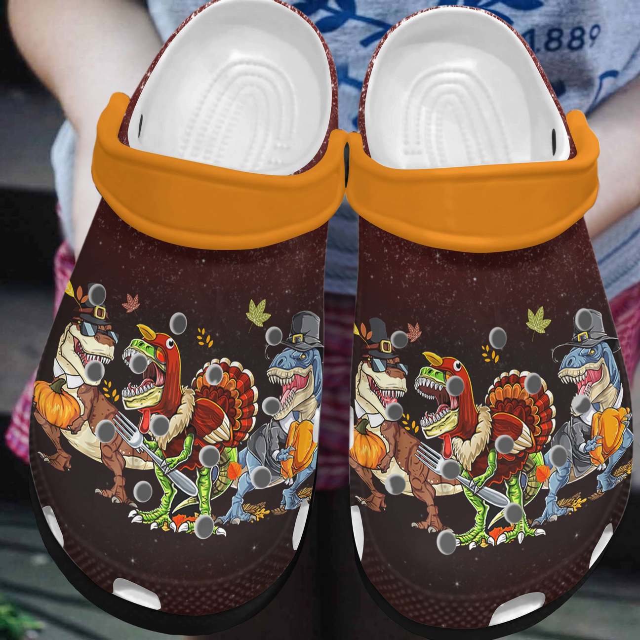 Dinosaur Personalized Clog, Custom Name, Text, Color, Number Fashion Style For Women, Men, Kid, Print 3D Dinosaur Turkey Dino