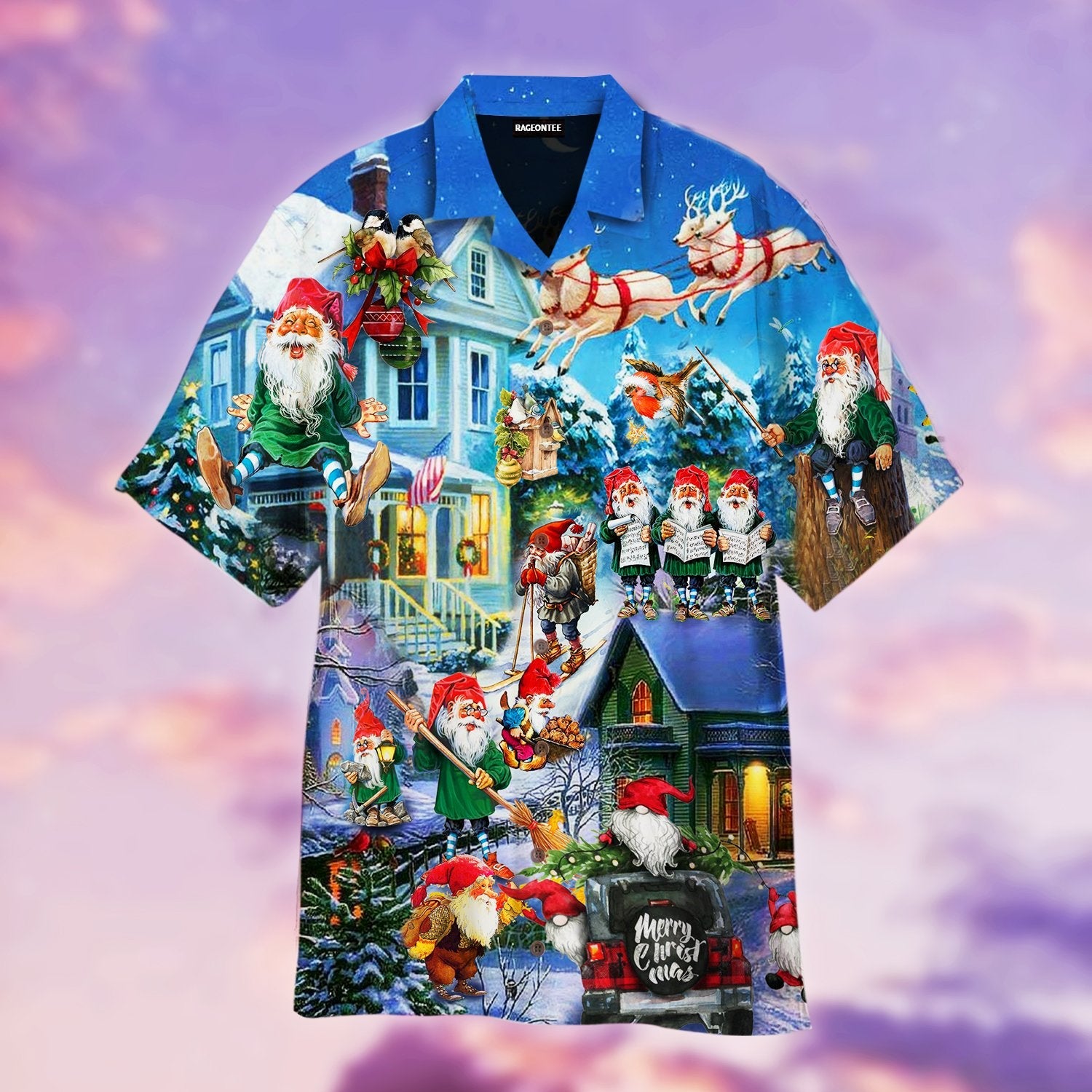 Funny Gnome Santa On Christmas Day Hawaii Shirt For Men Women Adult Ha110382