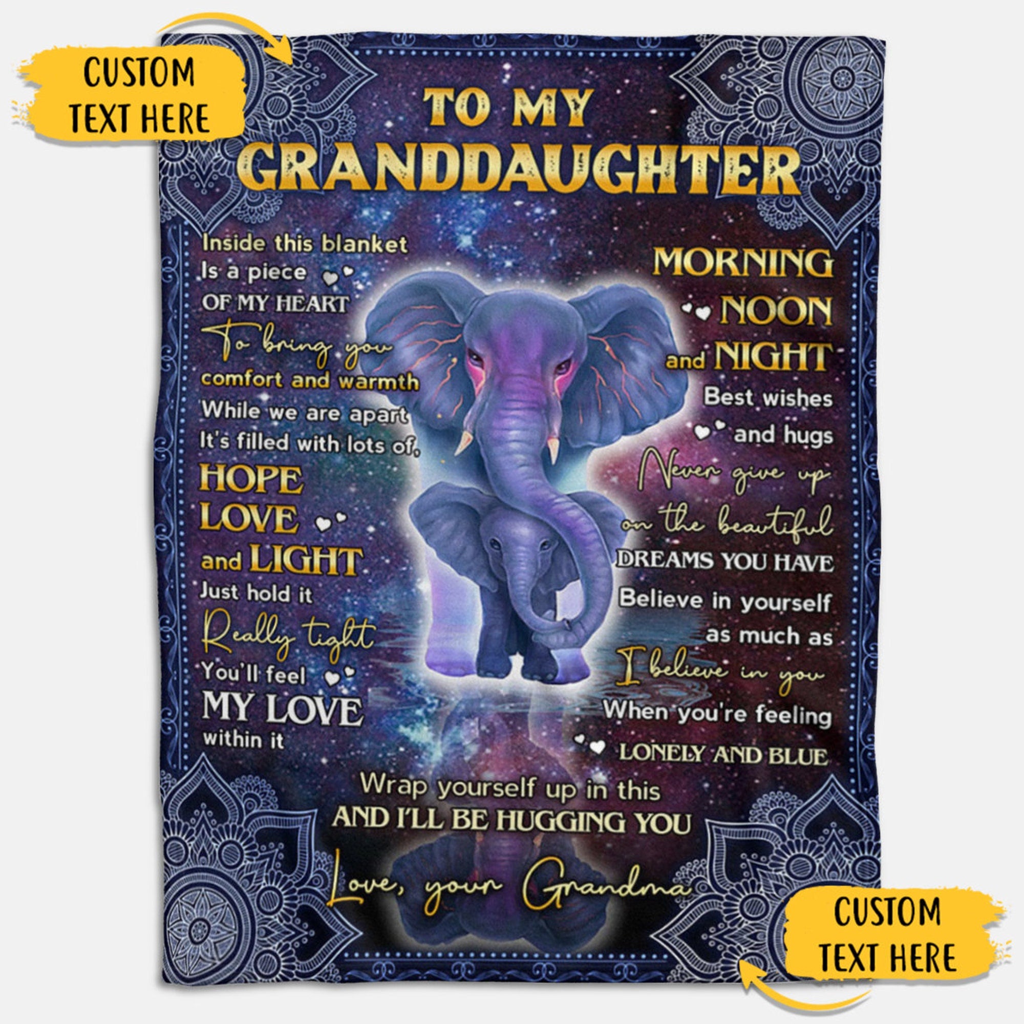 Tmarc Tee Personalized Elephant – A Special Gift To Granddaughter For Her Birthday Or Christmas