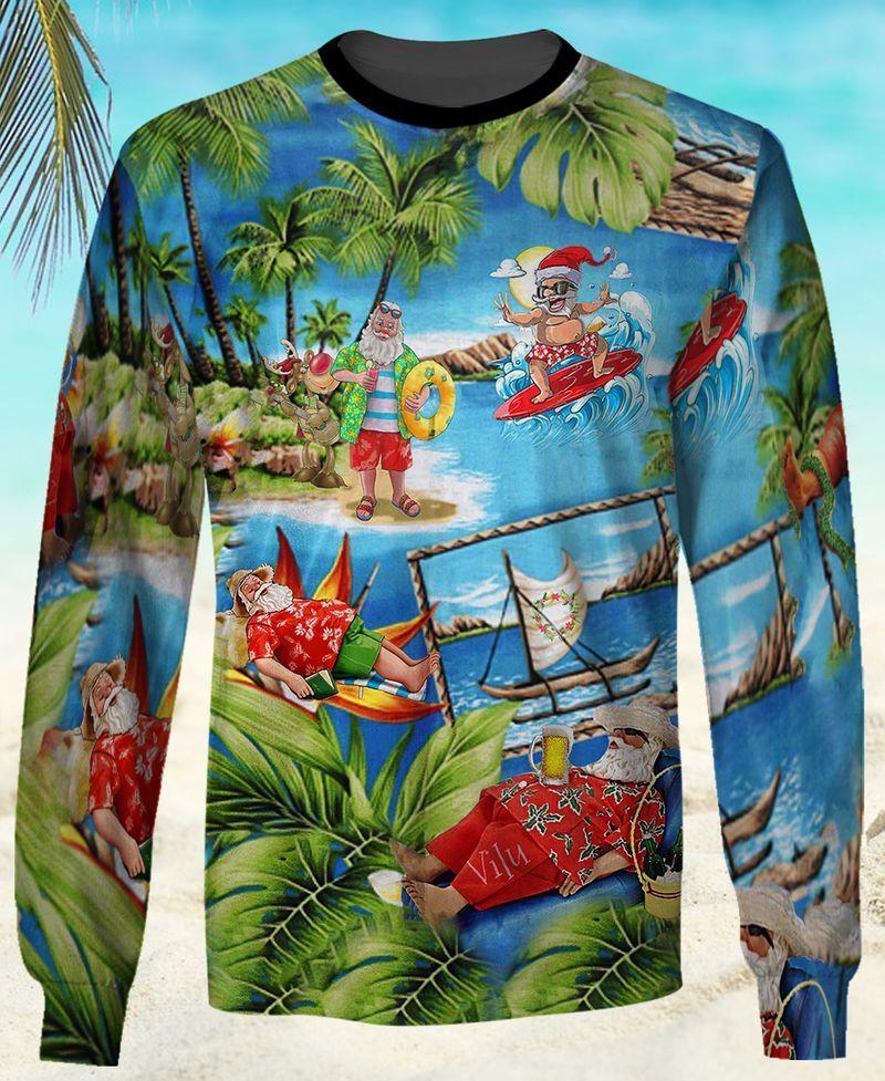 Santa Claus By The Beach 3D Sweatshirt