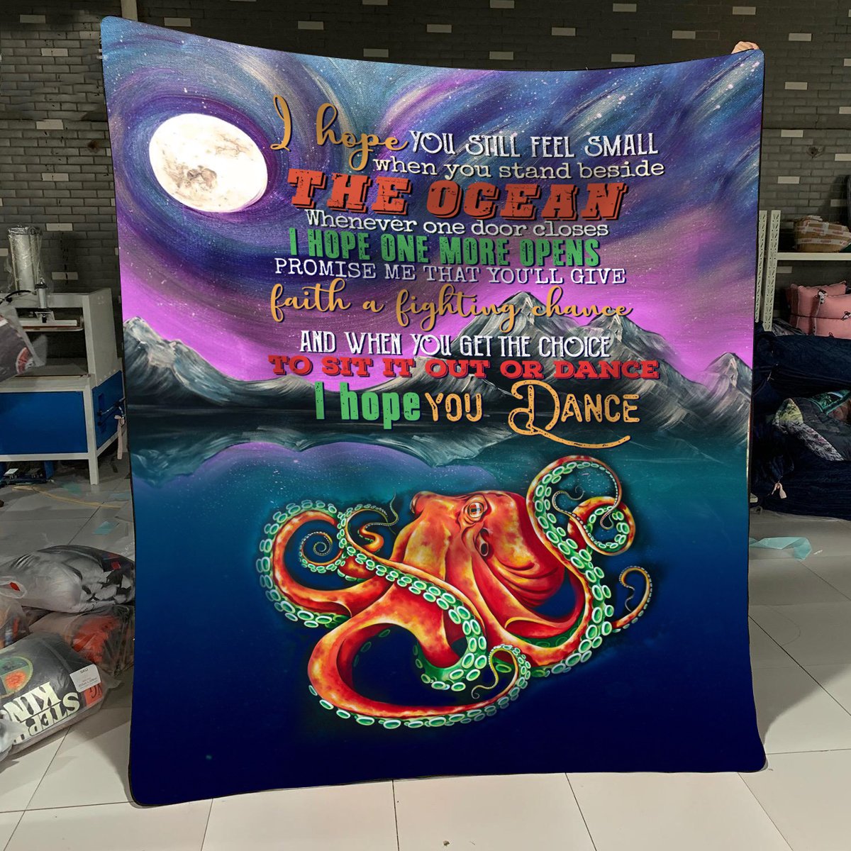 Octopus I Hope You Dance Fleece Blanket