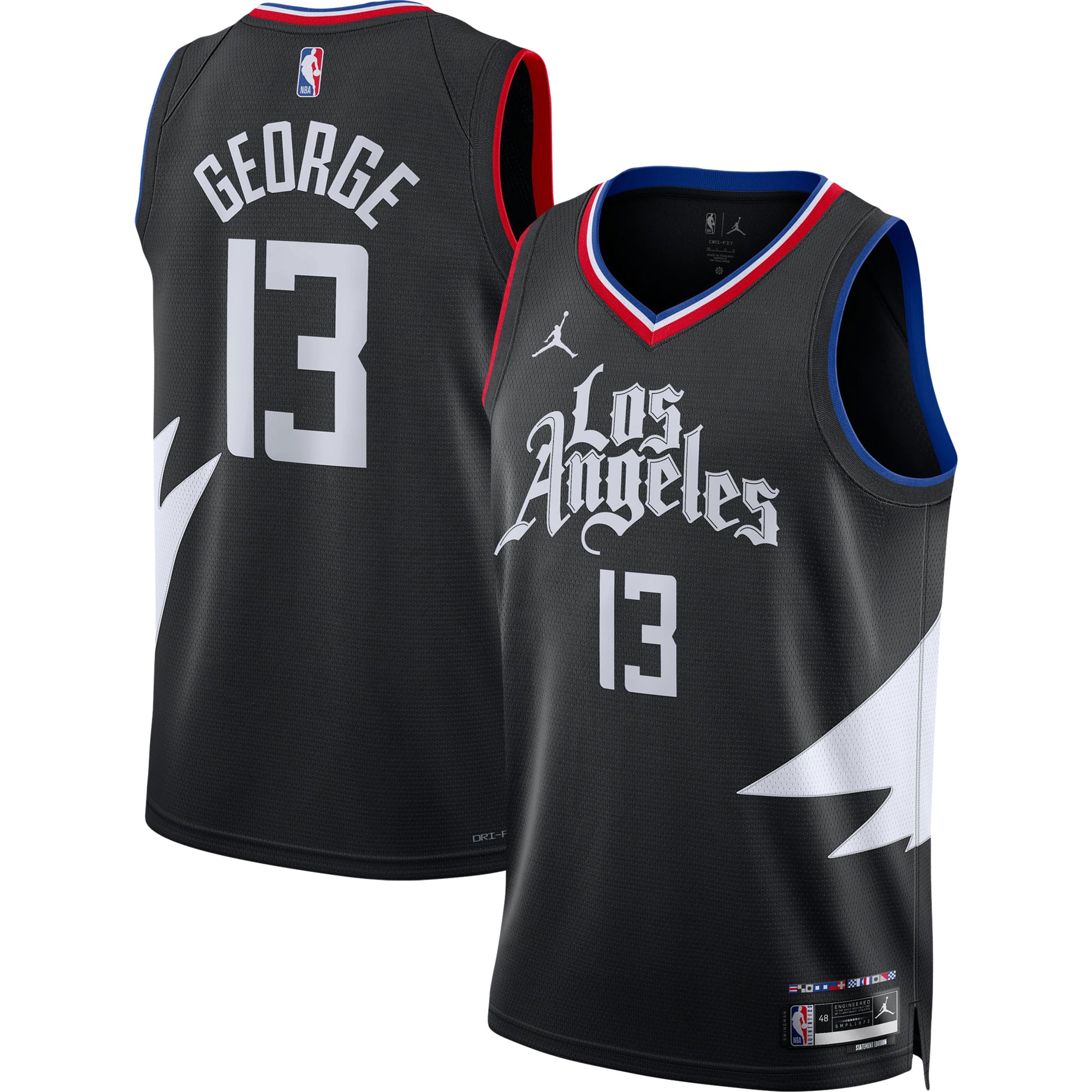 Paul George LA Clippers Jordan Brand Unisex Swingman Jersey – Statement Edition – Black