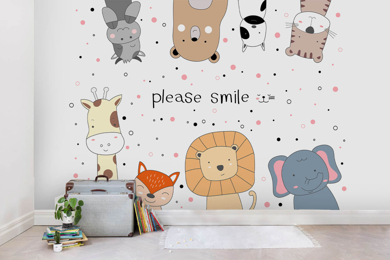 3D Cartoon Animals Stick Figure Wall Mural Wallpaper 39