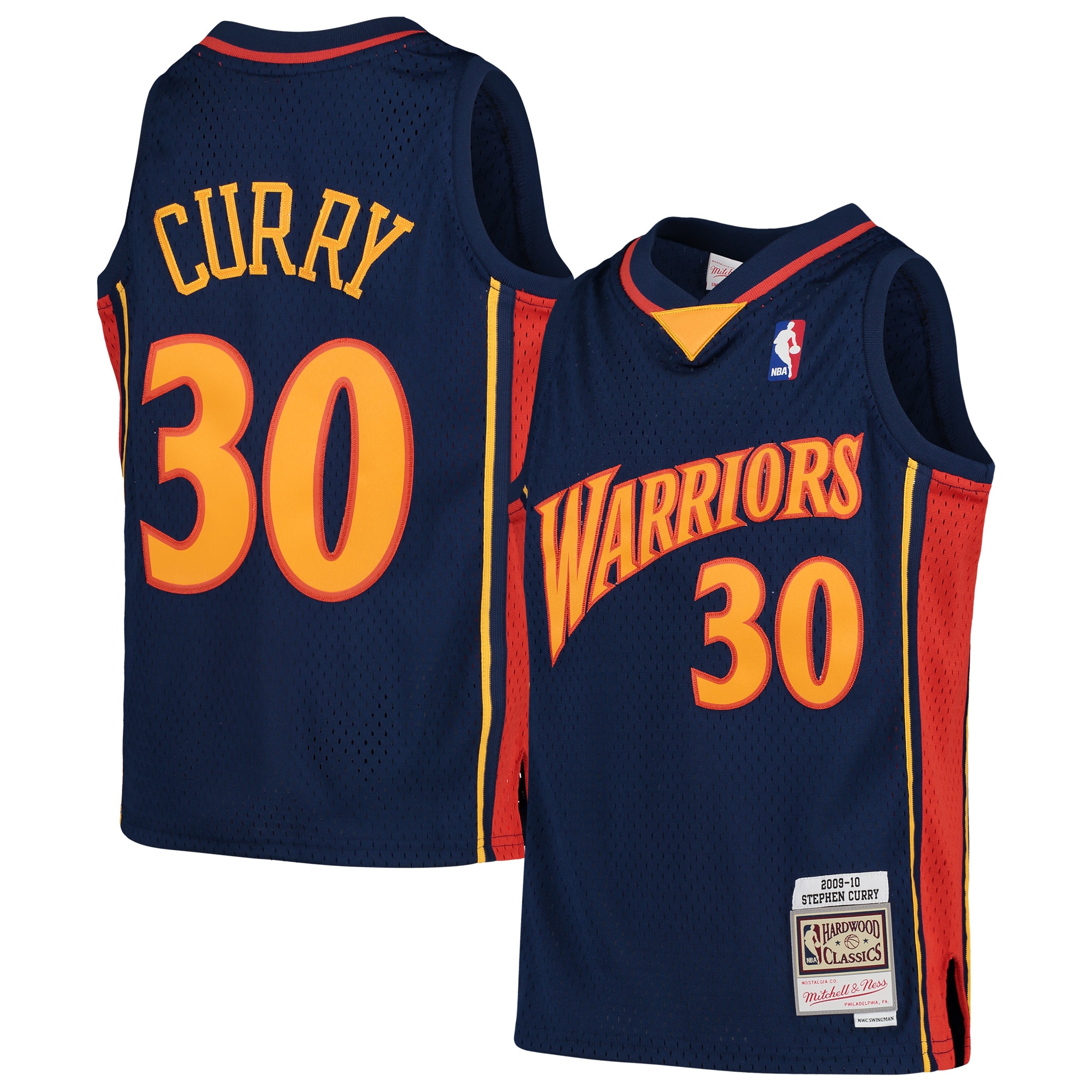 Stephen Curry Golden State Warriors Mitchell & Ness Youth 2009-10 Hardwood Classics Swingman Throwback Jersey – Navy