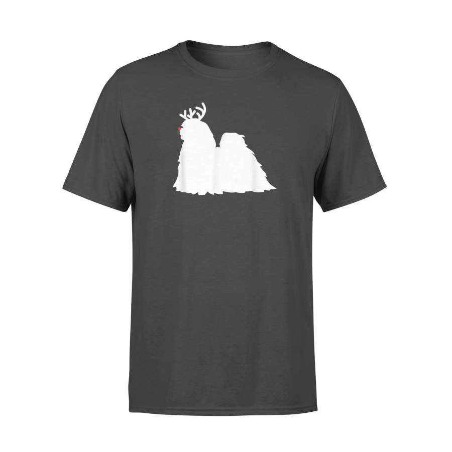 Lhasa Apso Reindeer Christmas Dog T-Shirt