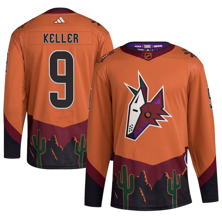 Clayton Keller 9 Arizona Coyotes Reverse Retro 2.0 Jersey – Burnt Orange