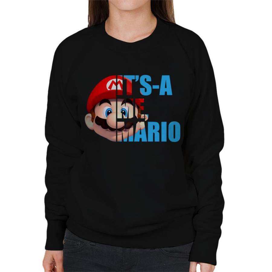 Super Mario Half Head Text Women’s Sweatshirt